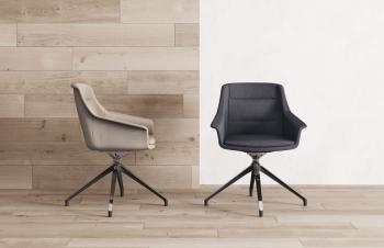 Fauteuil JERA base pivotante et dossier avec coutures