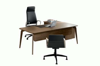 Bureau Blade X avec Meuble de Service Bois