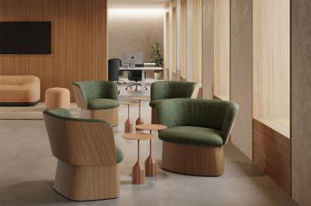 Fauteuil Design MANTO bois sur roulettes