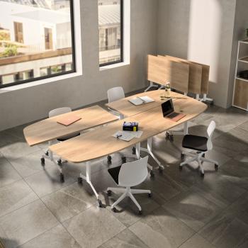 Table Ovale EUREKA avec 4 Plateaux Rabattables