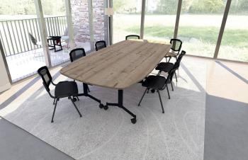 Table Ovale EUREKA 80 avec 4 Plateaux Rabattables
