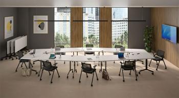 Table Losange EUREKA avec 8 Plateaux Rabattables