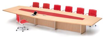 Table de Conférence EPICO Cuir et Bois avec VDF