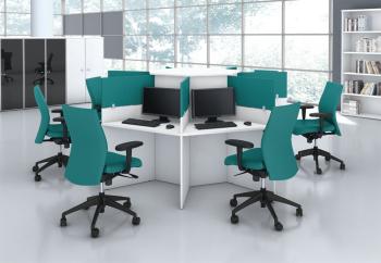 Marguerite 7 Postes CALL Mélaminé écrans acoustiques