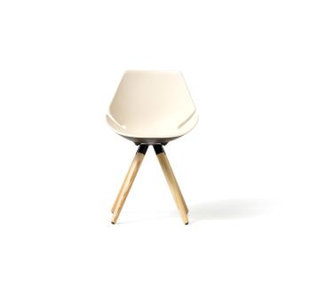 Chaise EON en Polyuréthane avec Pieds Bois