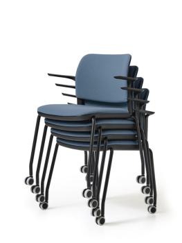 Fauteuil Tapissé MATCH 3 sur Roulettes