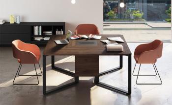 Table de Réunion Carrée Design I MEET bois