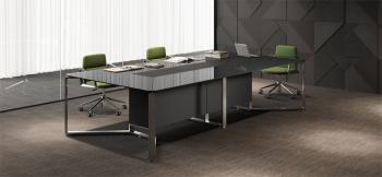 Table de Réunion I MEET Verre et Chrome