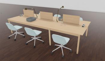 Bench 6 Postes LINEAR avec Panneaux écrans