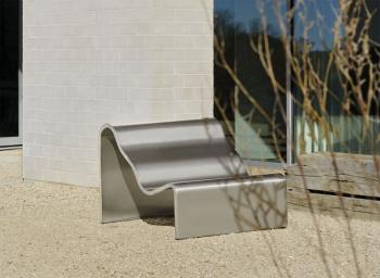 Banc design DREAM VIEW en acier brossé L100