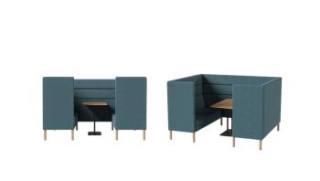 Cabine Acoustique 4 Places MEETER Pieds Bois