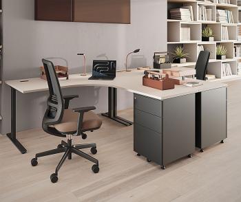 Ensemble de 2 Bureaux SOFIANE avec Caissons HB