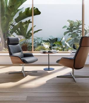 Fauteuil lounge REVER dossier Noyer