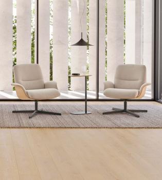 Fauteuil lounge REVER Dossier Moyen Coque Chêne