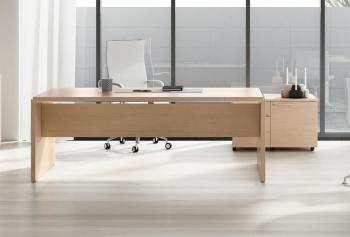Bureau ASSET avec profil métal et Desserte L90