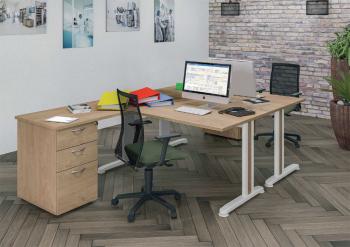 2 Bureaux SCENARIO avec Retours sur Caissons