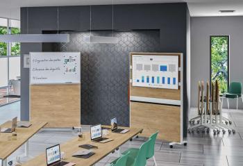 Support écran mobile VISIOLINK avec tableau blanc