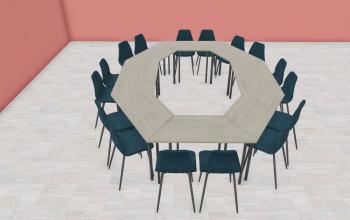 Ensemble de Tables Polyvalentes Trapèzes et Droites