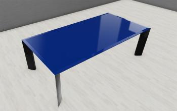 Table de Réunion SOLO DESIGN Plateau Verre Rétro-laqué
