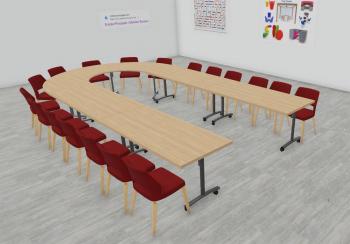 Tables de Réunion Rabattables EBBA en U
