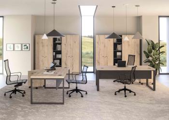 Bureau AUREO avec VdF et Caisson pieds Arche