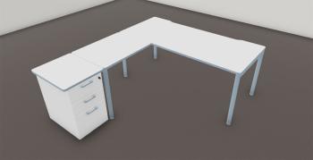 Bureau NUANZA avec Retour et Caisson HB P60