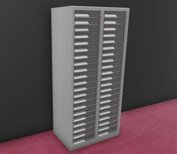 Armoirette H135 cm 2 Colonnes 42 Tiroirs TP6 e-Clen