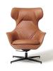 Fauteuil Lounge avec Repose-pieds MUSA en Cuir