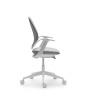 Fauteuil design FLOW tapissé structure blanche