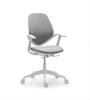 Fauteuil design FLOW tapissé structure blanche