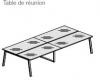 Table de réunion YES en verre pieds métal inclinés
