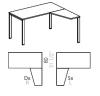 Bureau avec retour asymétrique LITE
