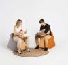 Pouf basculant avec tablette et poignée PLATERO