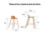 Tabouret Haut Pieds Bois ABRIL Bas Dossier 