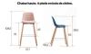 Tabouret haut pieds bois ABRIL avec haut dossier 