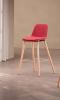 Tabouret haut tapissé ABRIL pieds bois