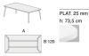 Table de Réunion TIMBER pieds bois angles arrondis