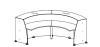 Banque d'accueil RECEPTION GLASS courbe 120°