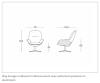 Fauteuil STAY lounge avec piètement métal pivotant