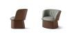 Fauteuil Design MANTO structure bois fixe ou pivotant