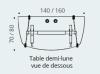 Table arrondie EUREKA avec 2 Plateaux Rabattables