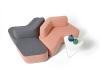 Ensemble de 2 banquettes CROSS concaves et 1 pouf