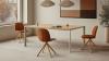 Chaise OSWELL en Fibre Souple Pivotante Pieds Bois 