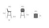 Tabouret Haut OSWELL Pieds Bois 2 dimensions