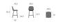 Tabouret Haut Pieds Bois OSWELL Tapissé 2 tailles