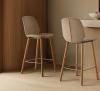 Tabouret Haut Pieds Bois OSWELL Tapissé 2 tailles