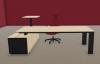 Bureau de Direction ONO Mélaminé avec Desserte Réglable