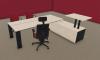 Bureau de Direction ONO Mélaminé avec Desserte Réglable