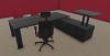 Bureau de Direction ONO Mélaminé avec Desserte Réglable