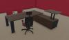 Bureau de Direction ONO Mélaminé avec Desserte Réglable